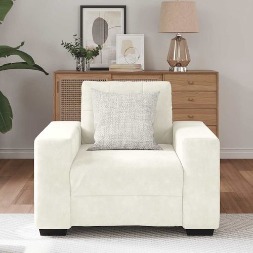 Sofa Fotel Kremowy 59 cm Aksamit na Arena.pl