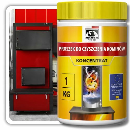 ŚRODEK PROSZEK DO CZYSZCZENIA KOMINA PIECA USUWANIA SADZY ZESTAW HANSA 1kg na Arena.pl