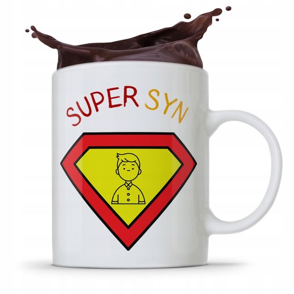 Kubek Prezent Dla Syna Dziecka Super Syn Synek Z Nadrukiem Ze Zdjęciem zdjęcie 1