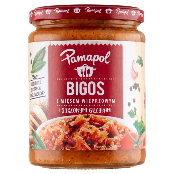 Pamapol Bigos z mięsem wieprzowym i suszonymi grzybami 500 g zdjęcie 1