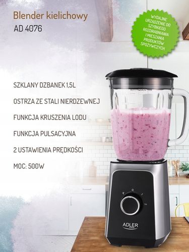 BLENDER KIELICHOWY ROBOT MIKSER 1000W ADLER AD4076 na Arena.pl