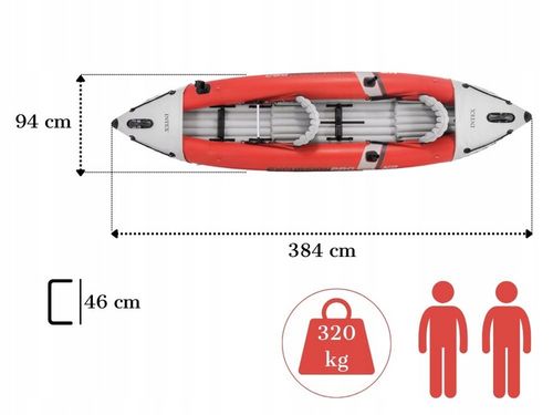 Kajak 2os. Excursion PRO Intex 68309 Pompka Wiosla MODEL 2024 na Arena.pl