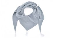 Chusta muślinowa pod szyję dla dzieci frędzle chwosty jasny szary L