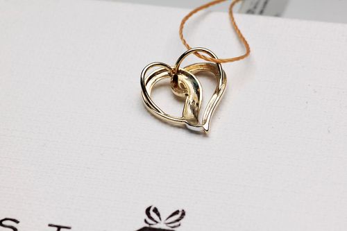 złoty wisiorek serce z 1 diamentem 585 na Arena.pl