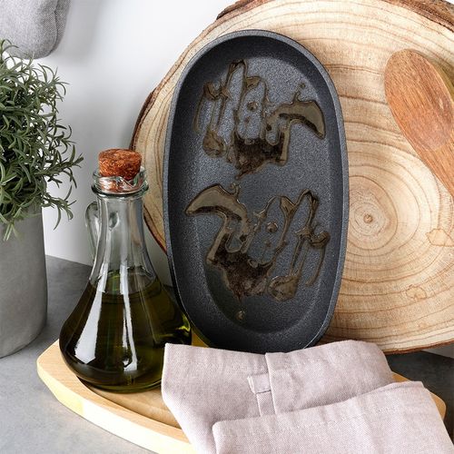 Patelnia Żeliwna na Desce Serwowania Potraw Gorący Półmisek Talerz Sizzler na Arena.pl