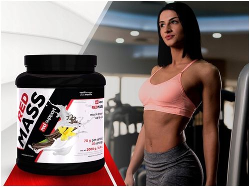 GAINER Red Mass 2000g BIAŁKO węglowodany MASA SIŁA czekolada Red Support na Arena.pl