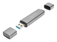 DIGITUS Podwójny czytnik kart Hub USB-C / USB 3.0, OTG | Digitus | Czytnik kart - USB 3.0/USB-C | DA-70886