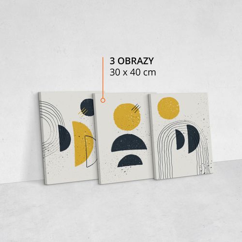 OBRAZY NA PŁÓTNIE SET ABSTRAKCJA FIGURY GEOMETRYCZNE STYL BOHO 90cm x 40cm na Arena.pl