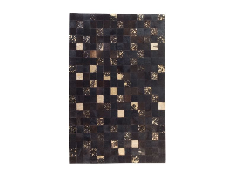 Dywan patchwork skórzany 140 x 200 cm brązowy BANDIRMA zdjęcie 4