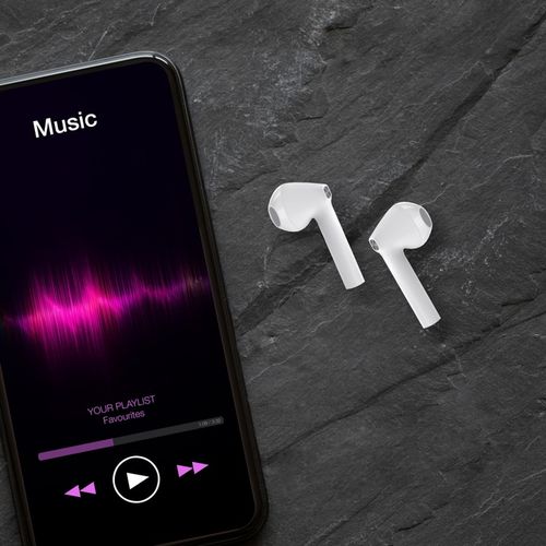 Słuchawki bezprzewodowe douszne Manta RYTMO X białe TWS mikrofon 59ms na Arena.pl