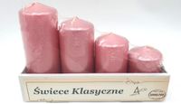 świece walec różowe 4szt. 11-7cm | L39  SET50/4