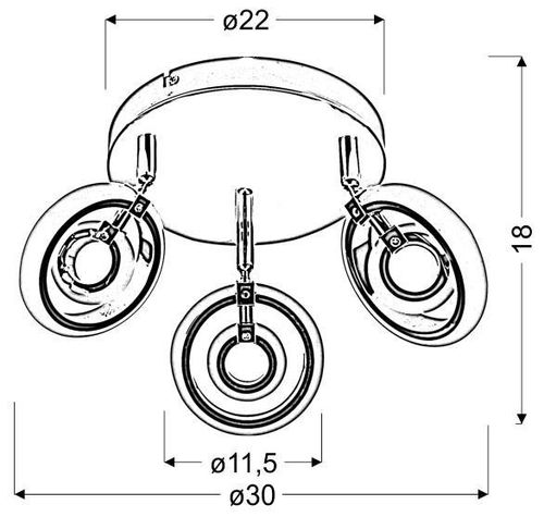 Celt plafon 3x6W LED chrom 3000K na Arena.pl