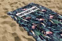 RĘCZNIK Flamingi i papugi z twoim dowolnym tekstem 75x50cm 020B