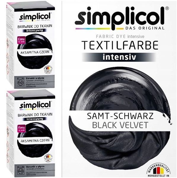 FARBA DO UBRAŃ TKANIN SIMPLICOL BARWNIK CZARNY x2 zdjęcie 1