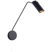 Kinkiet LAMPA ścienna FUTURO LP-17001/1WL BK Light prestige metalowa OPRAWA tuba na wysięgniku czarna
