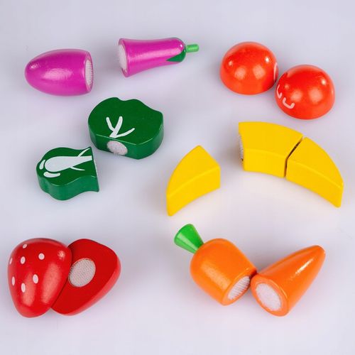 DREWNIANE OWOCE I WARZYWA DO KROJENIA NA RZEPY NÓŻ DESKA KINDERPLAY na Arena.pl