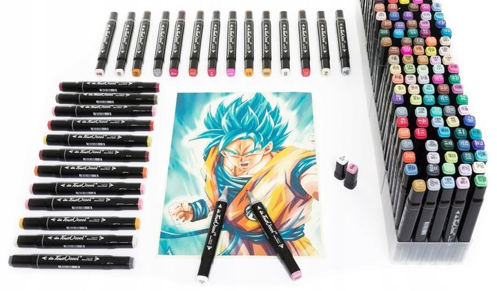 Zestaw 168 Dwustronnych Markerów Alkoholowych Pro z Praktyczną Torbą zdjęcie 2