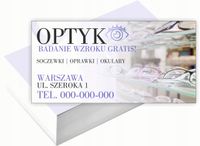 Wizytówki firmowe 100szt WIELE RÓŻNYCH WZORÓW do wyboru SALON OPTYCZNY