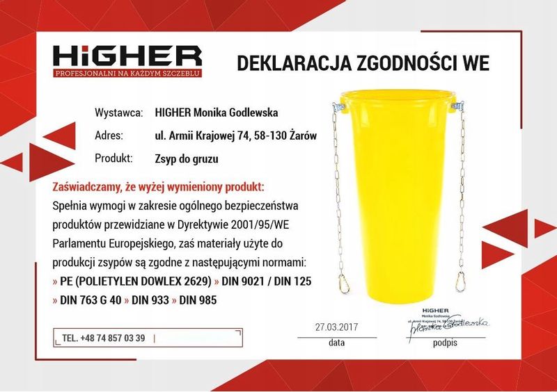 Zsyp do gruzu budowlany HIGHER zsypy 17 metrów zdjęcie 16