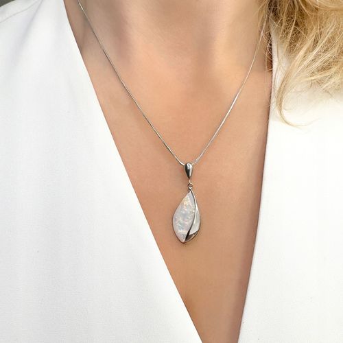 Wisiorek z opalem srebro 925 pudełko na Arena.pl