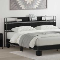 Zagłówek do przechowywania z półką Czarny dąb 180 cm