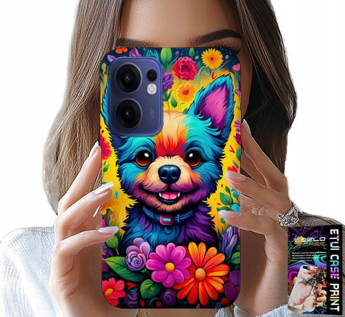 ETUI DO OPPO FIND X5 LITE - KWIACISTE WZORY PIESEK PIES JORK PLECKI na Arena.pl