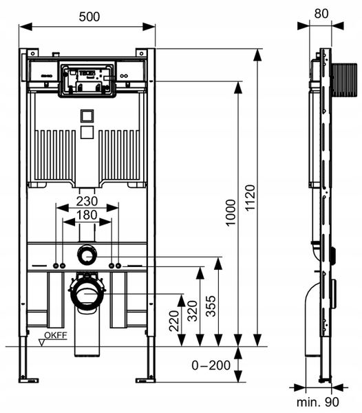 TECE Profil Stelaż WC Slim 8cm OCTA II 9300502 zdjęcie 2