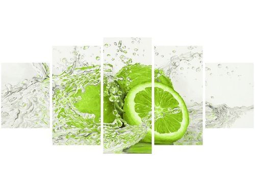70CM 150CM OBRAZ 5 ELEM LIMONKA WODZIE ŚCIENNY na Arena.pl