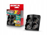 Listwa zasilajca ACAR X4 czarna (4 gniazda)