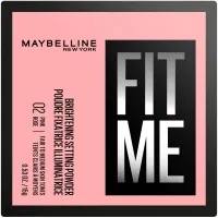 rozjaśniający puder utrwalający do twarzy 02 pink rose fit me maybelline