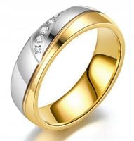 PIĘKNA OBRĄCZKA ŚLUBNA PIERŚCIONEK 316L STAL r.22