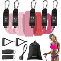 GUMY OPOROWE DO ĆWICZEŃ ZESTAW 5SZT EKSPANDER GUMOWY Z UCHWYTEM GYMTEK