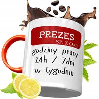 Kubek Pomarańczowy Dla Prezesa Prezent Z Nadrukiem Ze Zdjęciem