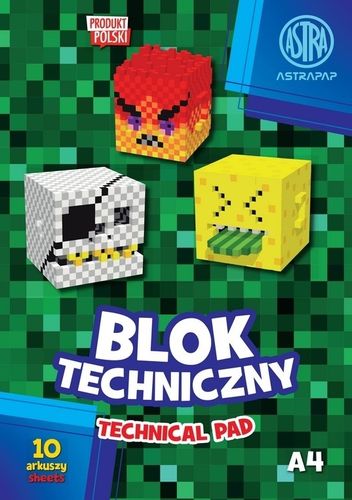blok techniczny biały astrapap a4/10k "pixelam na Arena.pl