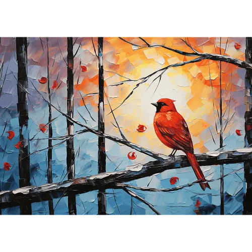 Puzzle 1000 elementów. Premium Plus Quality. Spokojny kardynał na Arena.pl