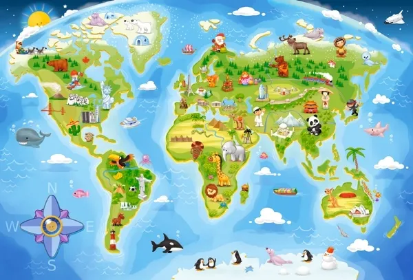 Puzzle maxi 40 elementów. Mapa świata zdjęcie 2