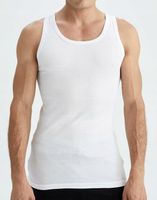 KOSZULKI BIAŁE BEZ RĘKAWÓW 2 PACK GŁADKIE DEFACTO M