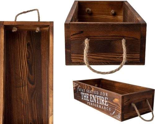 Drewniana Taca Łazienkowa Rustykalny Brąz Dwustronny Nadruk Na Papier na Arena.pl