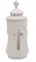 Znicz ceramiczny kapliczka biały 32cm z lampką led