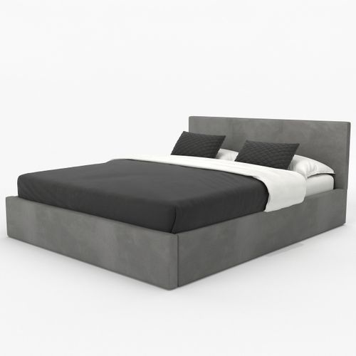 ŁÓŻKO TAPICEROWANE DO SYPIALNI 140x200 ŁÓŻKO PODWÓJNE Z POJEMNIKIEM SZARE na Arena.pl