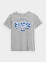 4F T-Shirt dla chłopców Szary z Niebieskim Nadrukiem Rozmiar 122cm