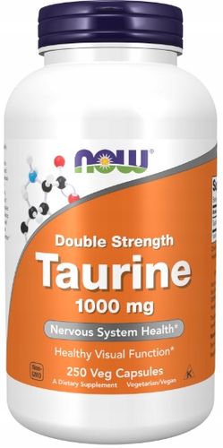 NOW Foods Taurine 1000mg TAURYNA UKŁAD NERWOWY 250 vege kaps na Arena.pl