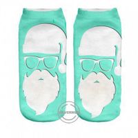 Skarpetki-stopki bawełniane fullprint MIKOŁAJ ŚWIĘTA