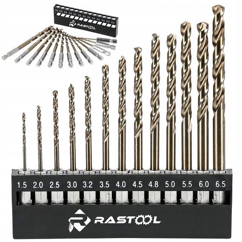 ZESTAW WIERTŁA DO WKRĘTARKI HSS KOBALTOWE 5% HEX BIT METAL INOX 13SZT na Arena.pl