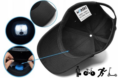 CZAPKA Z LATARKĄ LAMPKĄ LED ŁADOWANIE USB DOTYKOWA na Arena.pl