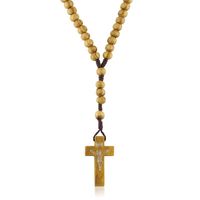 Różaniec drewniany naturalny na sznurku