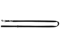 Długa smycz dla psa przepinana z regulacją Dingo 2,5cm/200-400cm czarna
