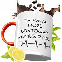 Kubek Pomarańczowy Dla Pielęgniarki Na Prezent Z Nadrukiem Ze Zdjęciem