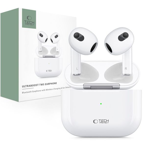 TECH-PROTECT ULTRABOOST TWS EARPHONE CORE WHITE zdjęcie 1