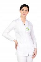 Fartuch medyczny damski zapinany na zamek z HAFTOWANYM TWOIM LOGO